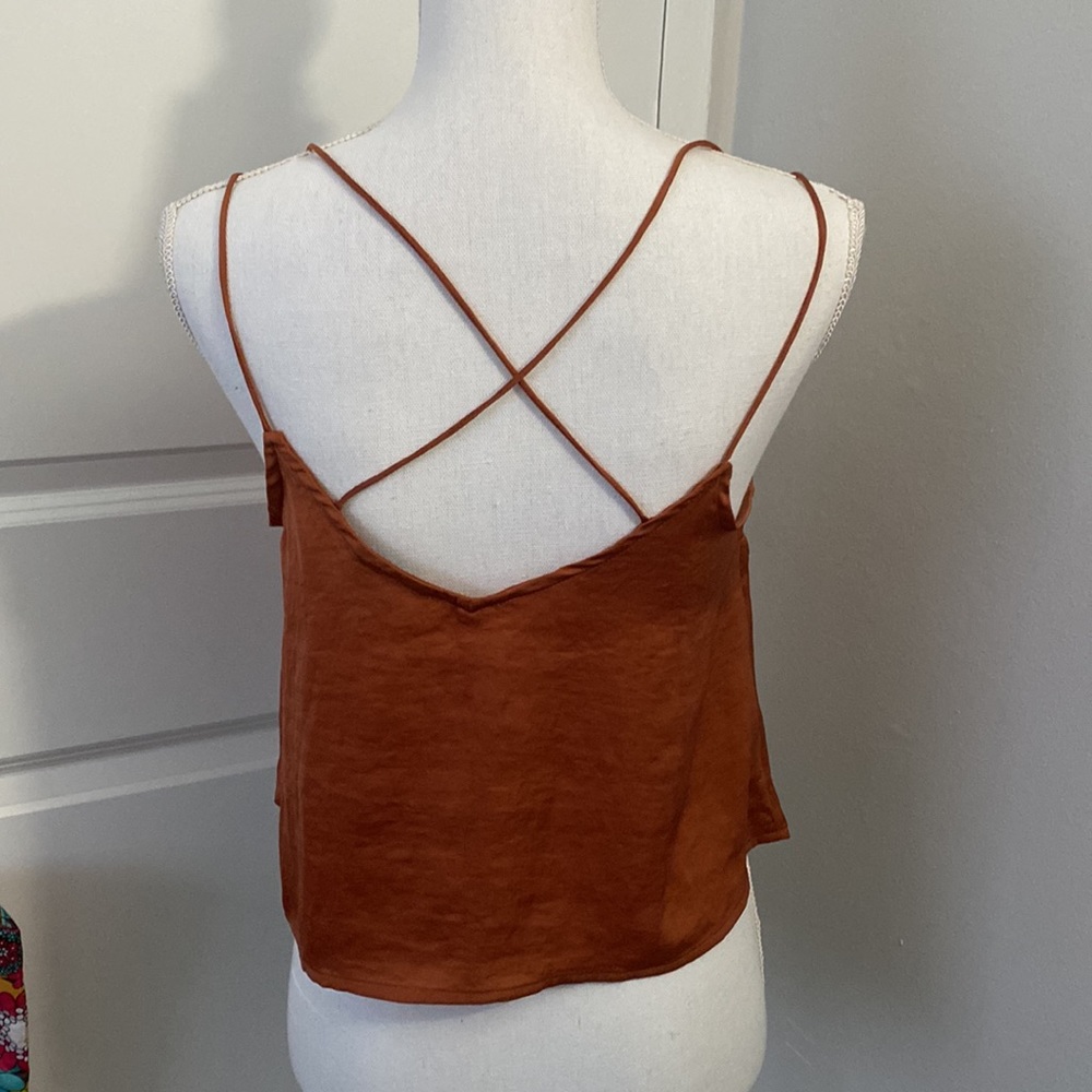 🥭 (4 for $15) Aeropostale Crop Top Burnt Orange/Copper - Picture 2 of 5